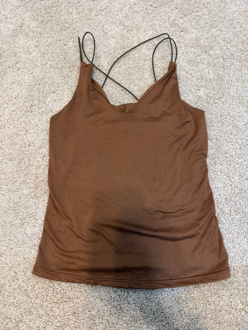 gaze Brown Crisscross-Strap Cami